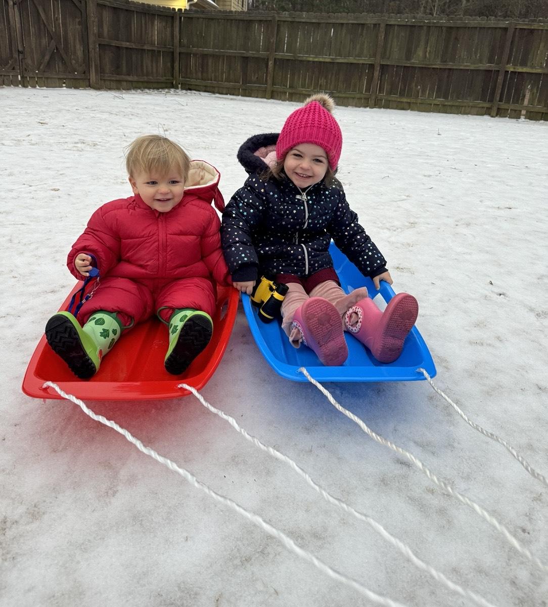 Baby sledding