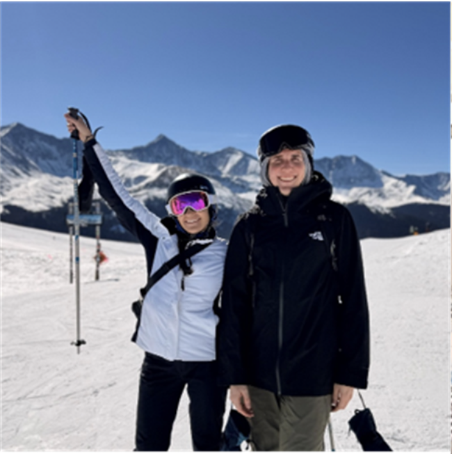 Dee and Brandon skiing